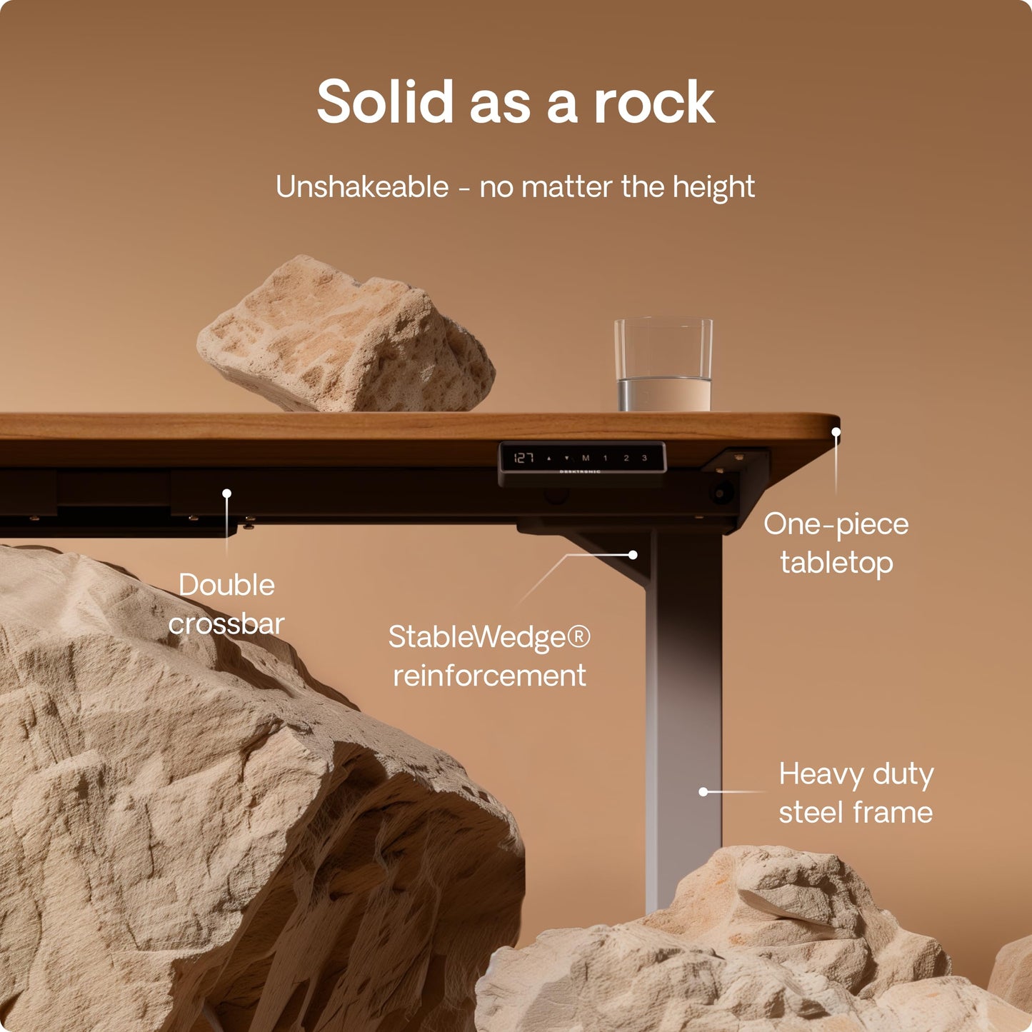 Height-Adjustable Desk 180 x 80cm - Standing Desk - Integrated USB/USB-C - 3 Memory Presets - Dual Motor Electric Touchscreen Stand Up Table - Great Gift for Smart Home Solutions