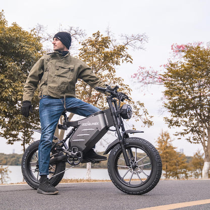 RECEGARA Electric Bicycle，48V 25AH Off-Road EBIKE for Adults with Detachable Lithium Ion Battery, 20 inch Moutain bike with Dual Hydraulic Disc Brake and Forged Mags Wheel