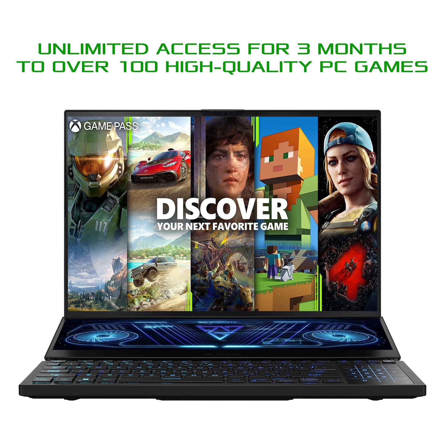 ASUS ROG Zephyrus Duo GX650RW 16" WUXGA 165Hz Dualscreen Gaming Laptop (AMD Ryzen R7-6800H, Nvidia GeForce RTX 3070Ti, 16GB RAM, 2TB SSD, Windows 11), Black