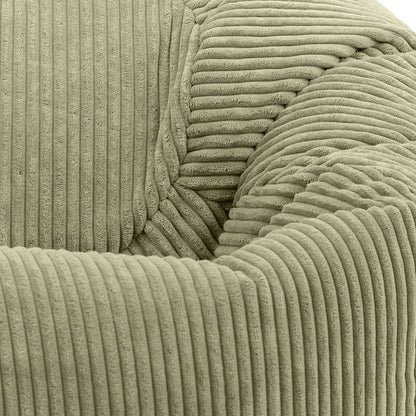 icon Kingston Cord Bean Bag, Beige, Large Adult Bean Bag Chair with Filling Included, Comfy Chair, Living Room Furniture, Bedroom Furniture