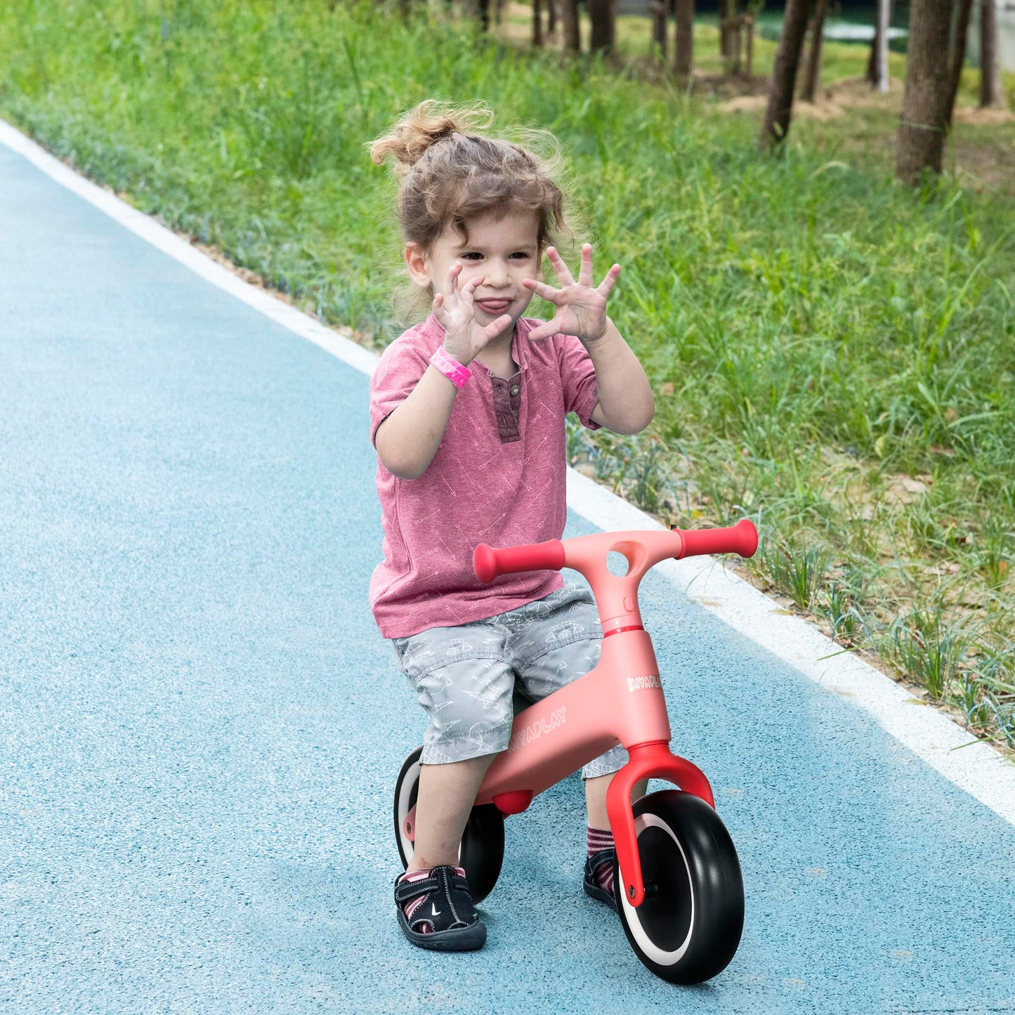 AIYAPLAY Baby Balance Bike Children Bike Without Pedals w/Adjustable Seat, for Toddlers, Ages 1.5-3 Years up to 25kg