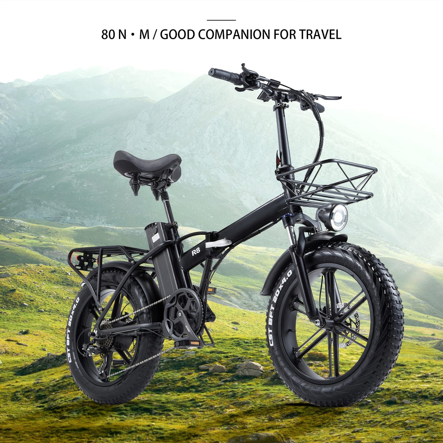 CEAYA Electric Bikes for Adults 20" Electric Folding Bike Fat Tyre E bike with 48V20AH Lithium Battery,Dual Disc Disc,8 Speed Gears