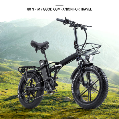 CEAYA Electric Bikes for Adults 20" Electric Folding Bike Fat Tyre E bike with 48V20AH Lithium Battery,Dual Disc Disc,8 Speed Gears