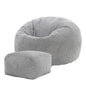icon Kingston Cord Bean Bag, Beige, Large Adult Bean Bag Chair with Filling Included, Comfy Chair, Living Room Furniture, Bedroom Furniture